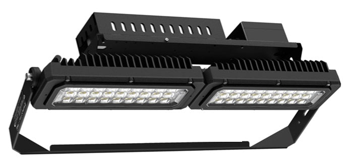PDL 230 padel court LED floodlight with two lighting modules and mounting bracket